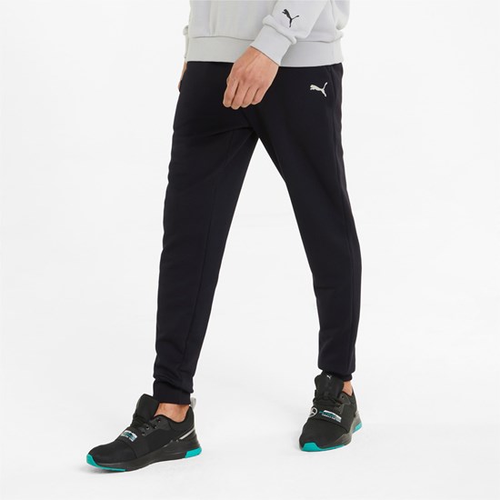 Black Puma Mercedes F1 Essentials Men's Sweatpants | 0392YFKZX