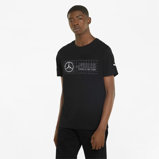 Black Puma Mercedes F1 Logo Men's Tee | 1058DWGSH