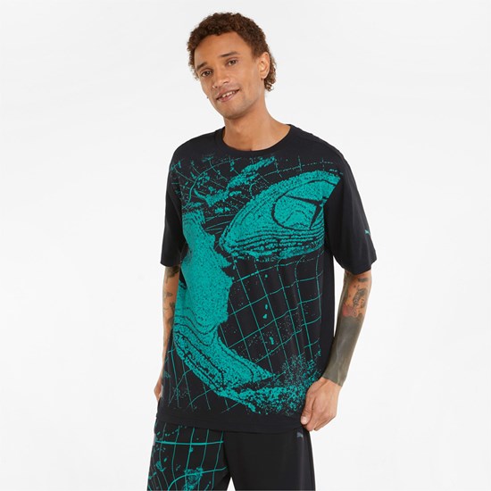 Black Puma Mercedes F1 Statement Graphic Men's Tee | 7408QRUDI