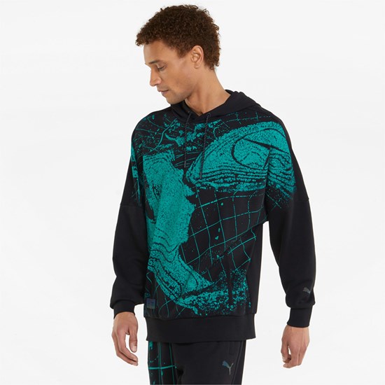 Black Puma Mercedes F1 Statement Men's Hoodie | 2146ACPLE