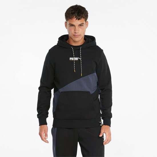 Black Puma PUMA International Men's Hoodie | 2654JUPEF