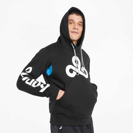 Black Puma PUMA x CLOUD9 Graphic Esports Men's Hoodie | 1936IHNOT