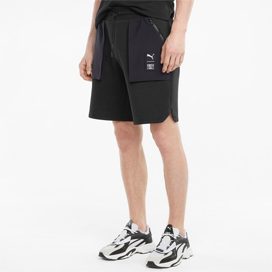 Black Puma PUMA x FIRST MILE Double Knit Cargo Men's Shorts | 5107TYPSC