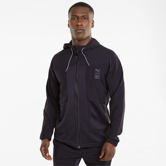 Black Puma PUMA x FIRST MILE Woven Training Men's Jacket | 3769RPNCL