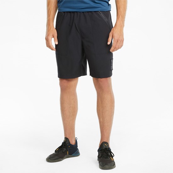 Black Puma PUMA x FIRST MILE Woven Training Men's Shorts | 4083ZRUFK