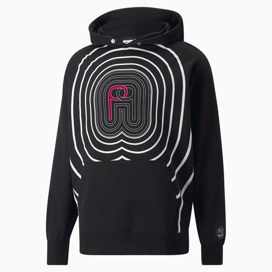 Black Puma PUMA x PRONOUNCE Men's Hoodie | 5249WMHQO