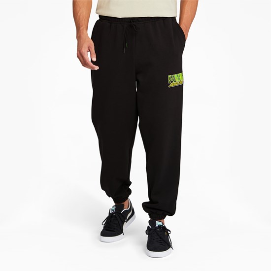 Black Puma PUMA x SANTA CRUZ Sweatpants Men's Sweatpants | 3908NTFSI