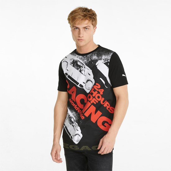 Black Puma Porsche Legacy Statement Graphic Men's Tee | 1938YENCX