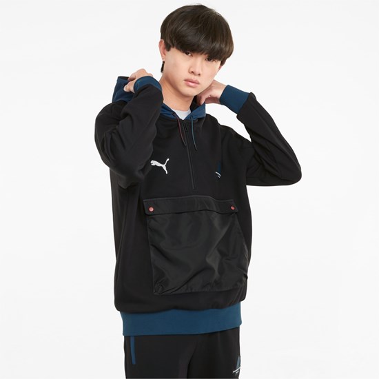 Black Puma Porsche Legacy Statement Men's Hoodie | 2796MLONZ