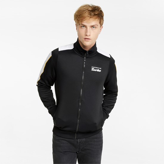 Black Puma Porsche Legacy T7 Track Men's Jacket | 9713OJRYP