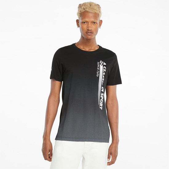 Black Puma Scuderia Ferrari Race Graphic Men's Tee | 6093EZUYI