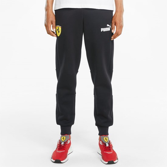 Black Puma Scuderia Ferrari Race SDS Men's Sweatpants | 6528UWEAC