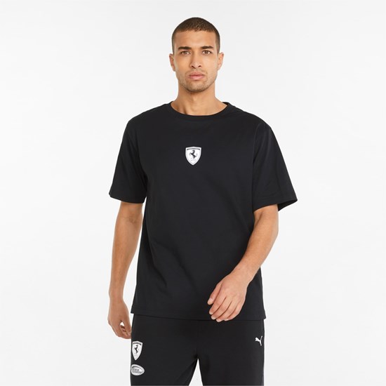 Black Puma Scuderia Ferrari Race Statement Men's Tee | 9875SJKUH