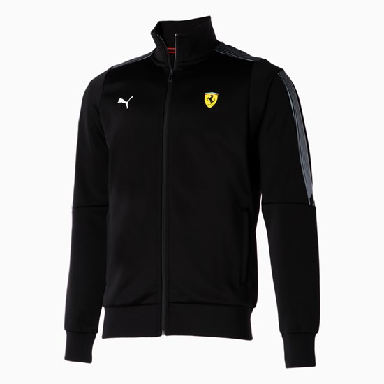 Black Puma Scuderia Ferrari Race T7 Track Men's Jacket | 4690IFSDK