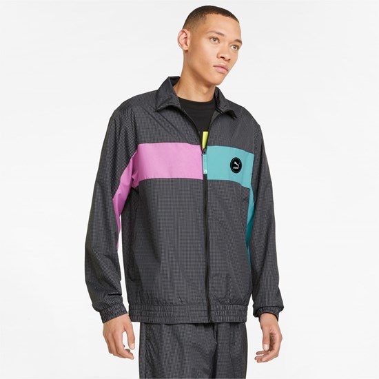 Black Puma Sportswear by PUMA Woven Men's Jacket | 8467LZPFM