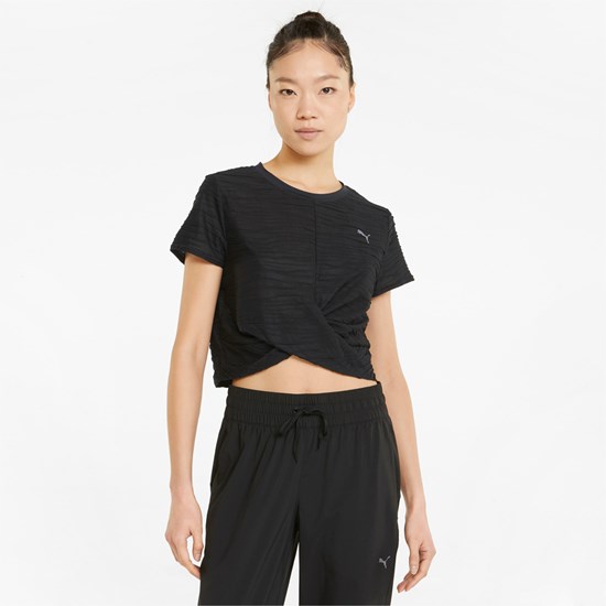 Black Puma Studio Skimmer Training Women's Tee | 0326LFIWJ