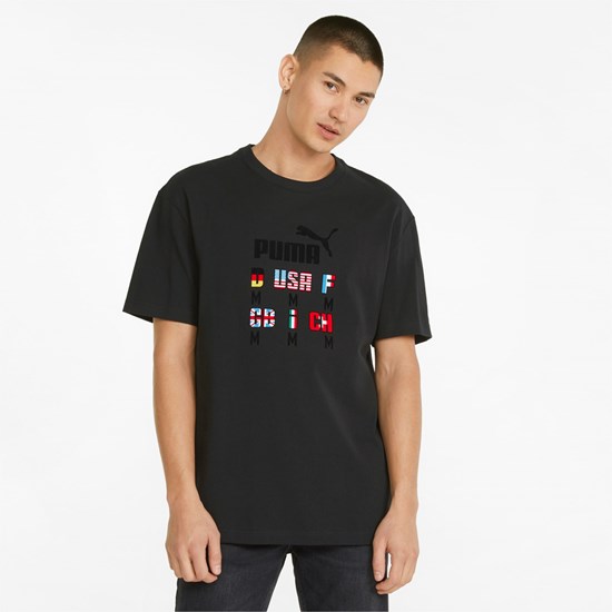 Black Puma The NeverWorn Graphic Men's Tee | 8024DAENU