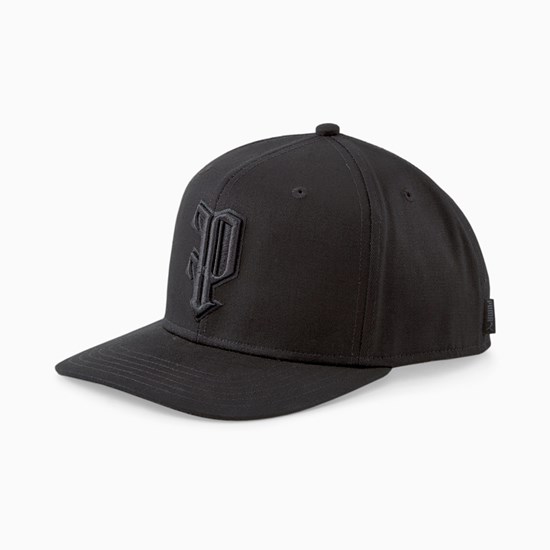 Black Puma The P Low Curve Men's Cap | 2371FVQXB