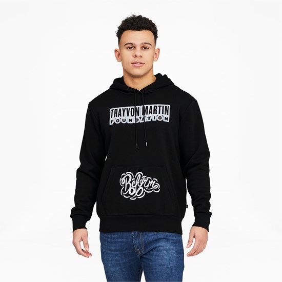 Black Puma Trayvon Martin Foundation Men's Hoodie | 4956YSEDQ