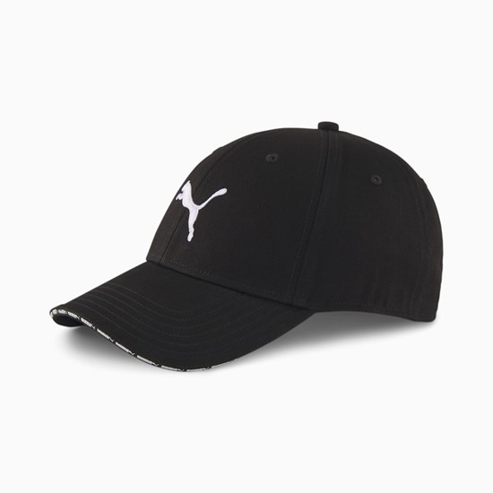 Black Puma Woven Baseball Women's Cap | 0267JCWDX