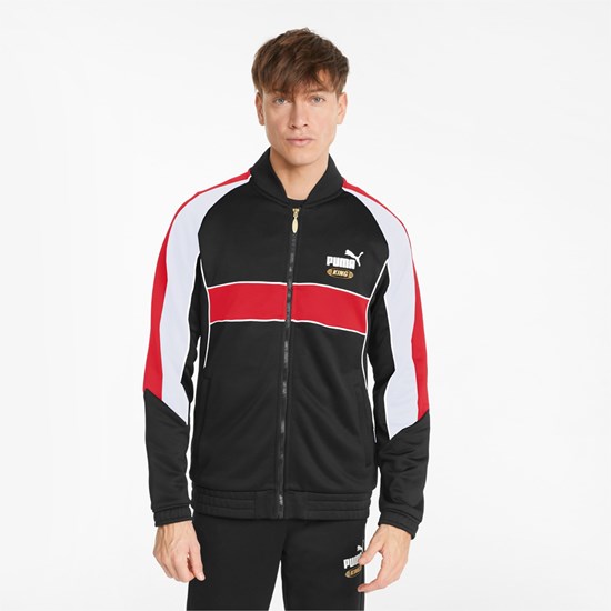 Black / Red Puma King Track Men's Jacket | 4186PVXWY