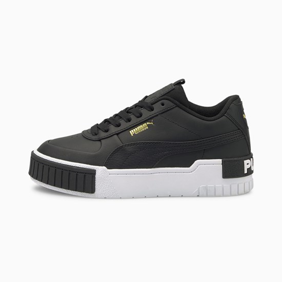 Black / White Puma Cali Sport Jr Girls' Sneakers | 0278KORTF