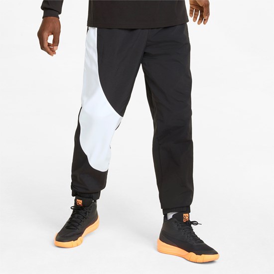 Black / White Puma Clyde Basketball Men's Pants | 7105IYXBA