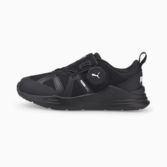 Black / White Puma PUMA Wired Run Disc Little Boys' Sneakers | 0152FJTOK