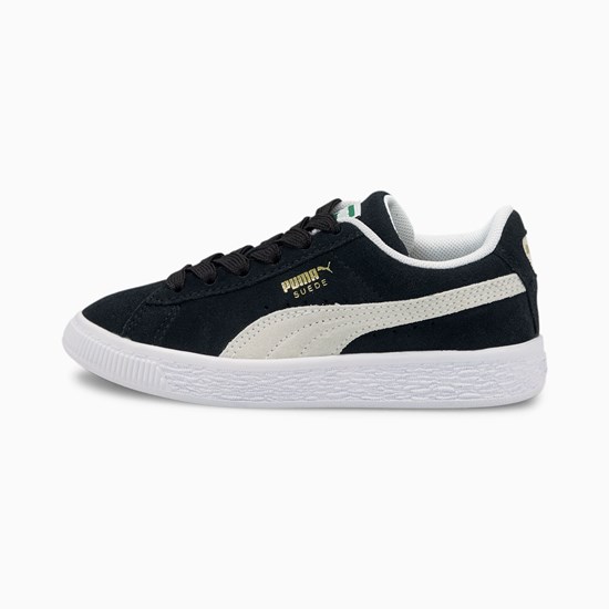 Black / White Puma Suede Classic XXI Little Girls' Sneakers | 8930SYNMZ