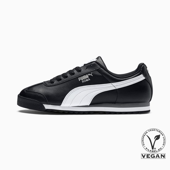 Black / White / Silver Puma Roma Basic Men's Sneakers | 2468JLDWH