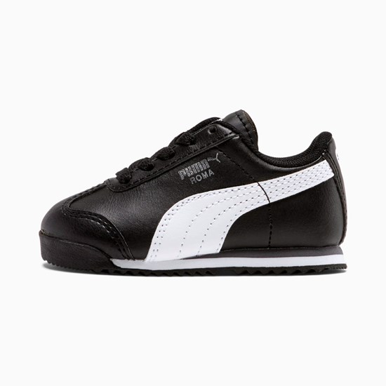 Black / White / Silver Puma Roma Basic Toddler Boys' Sneakers | 3540JIOVW