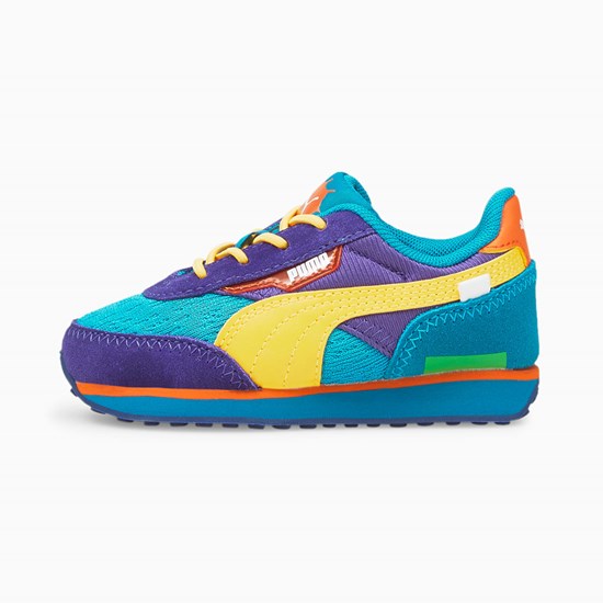 Caribbean Sea / Ultra Yellow Puma PUMA x RUGRATS Future Rider Toddler Girls' Sneakers | 9257VYXDN