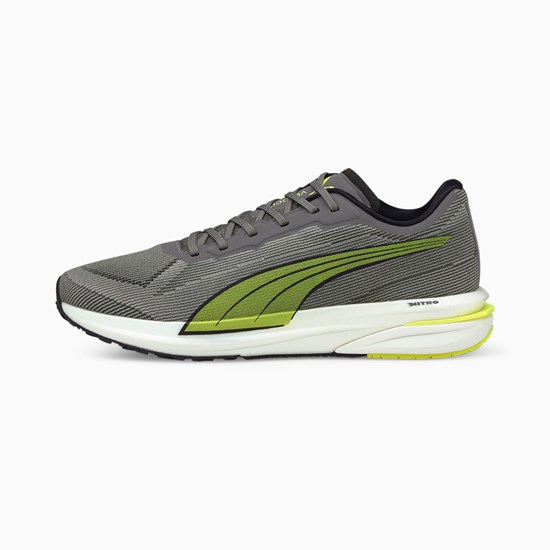 Castlerock / Yellow Alert / Black Puma Velocity NITRO Men's Running Shoes | 3674HOJWR