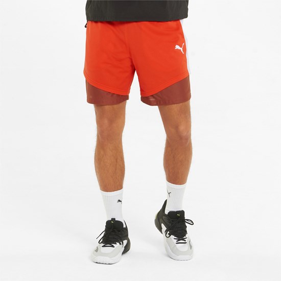 Cherry Tomato / Chili Oil Puma Pick and Roll Basketball Men's Shorts | 7263TKPRO