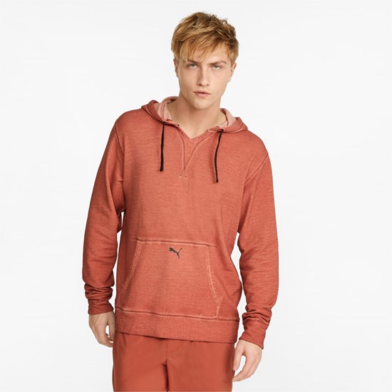 Chili Oil Puma Studio Wash Training Men's Hoodie | 7160FACKM