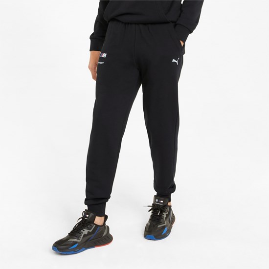 Cotton Black Puma BMW M Motorsport Essentials Men's Sweatpants | 0697VLPDO