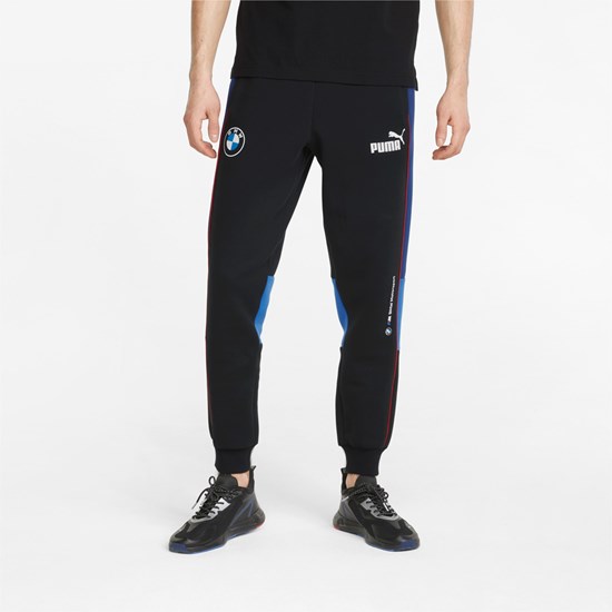 Cotton Black Puma BMW M Motorsport SDS Regular Men's Sweatpants | 1923JNYAW