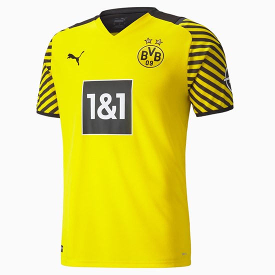 Cyber Yellow / Black Puma BVB Home Replica Men's Jersey | 5946BFTPG