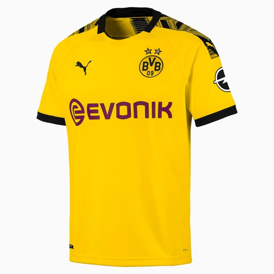 Cyber Yellow / Black Puma BVB Home Replica Men's Jersey | 8092GJSVL