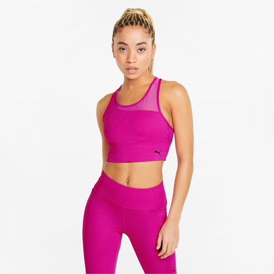 Deep Orchid Puma Mid Impact Flawless Training Women's Sports Bra | 8534UKACF