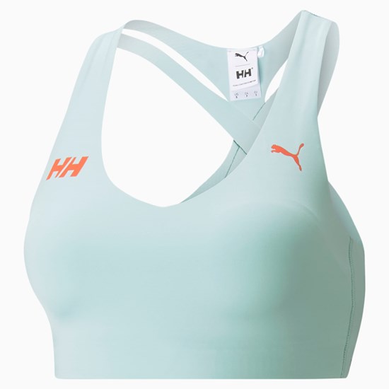 Eggshell Blue Puma PUMA x HELLY HANSEN Running Women's Sports Bra | 7324PFQEY