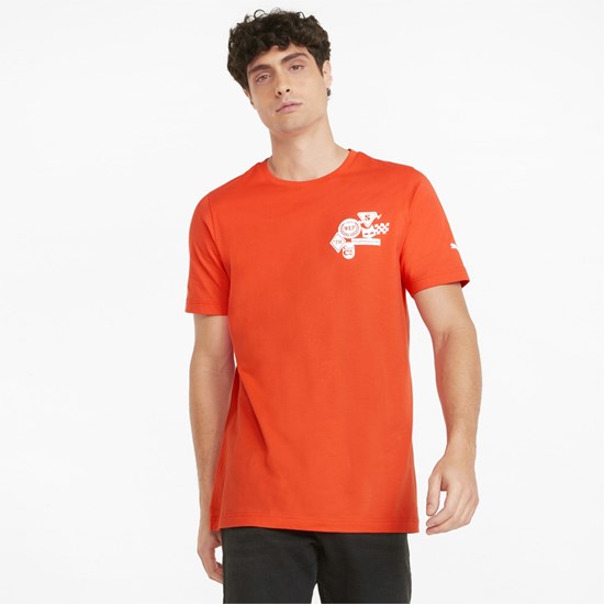 Firelight Puma Porsche Legacy Statement Men's Tee | 8270PHWRJ