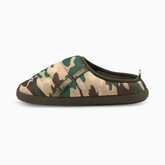 Forest Night / Tapioca / Pink Sand Puma Scuff Camo Women's Slippers | 3401SQAVZ