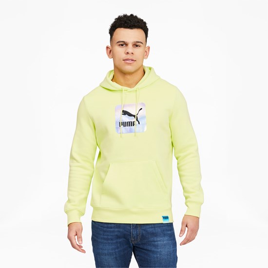 Fresh Yellow Puma Lightsense Men's Hoodie | 5618ROPMZ