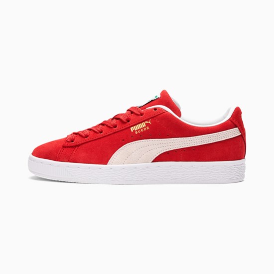 High Risk Red White Puma Suede Classic XXI Women's Sneakers | 1236SWDTZ