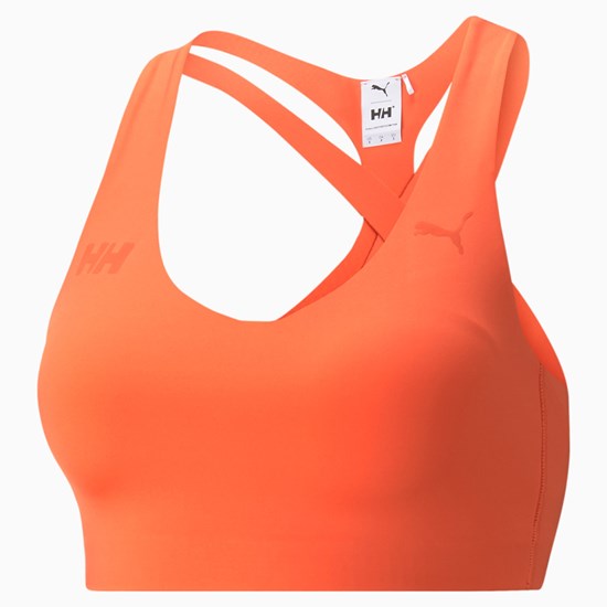 Hot Coral Puma PUMA x HELLY HANSEN Running Women's Sports Bra | 4876NMQPC