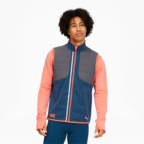 Intense Blue / Hot Coral Puma PUMA x HELLY HANSEN Men's Running Vest | 1625QYOUI