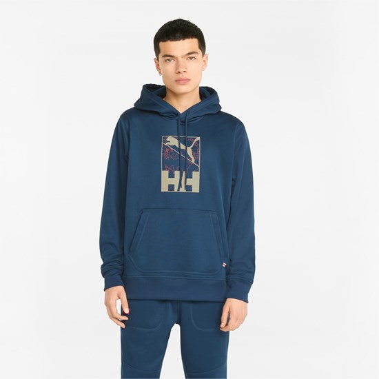 Intense Blue Puma PUMA x HELLY HANSEN Winter Men's Hoodie | 0461FGMLI