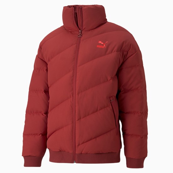 Intense Red Puma Classics Down Bomber Men's Jacket | 4018EGXCT