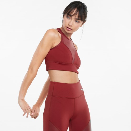 Intense Red Puma Moto Training Women's Sports Bra | 8210QBSXK